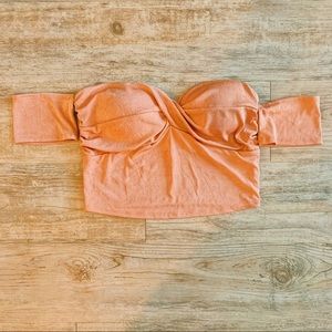 Fashion Nova Pink Off The Shoulder Crop Top